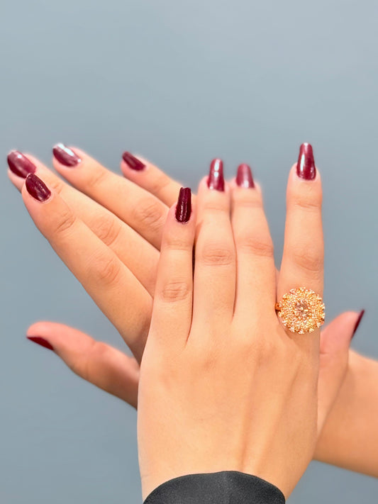 Oval Crystalline Ring