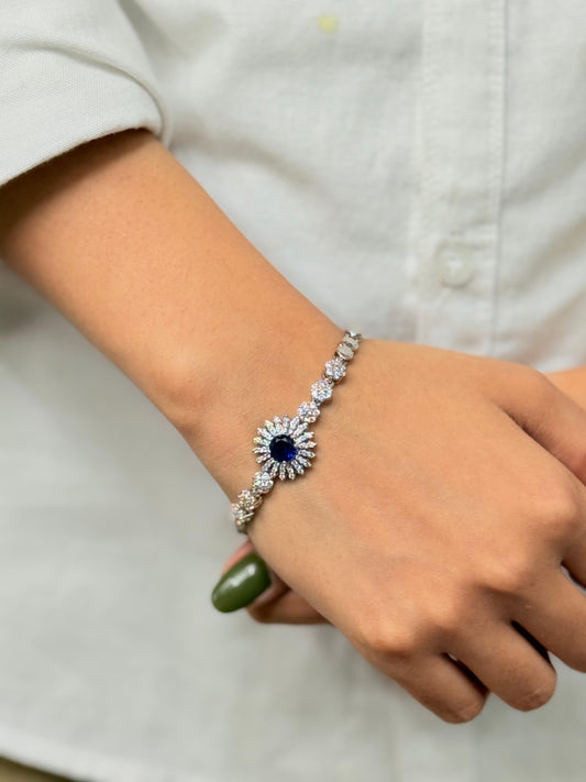 Blue Sapphire Elegance Silver Bracelet
