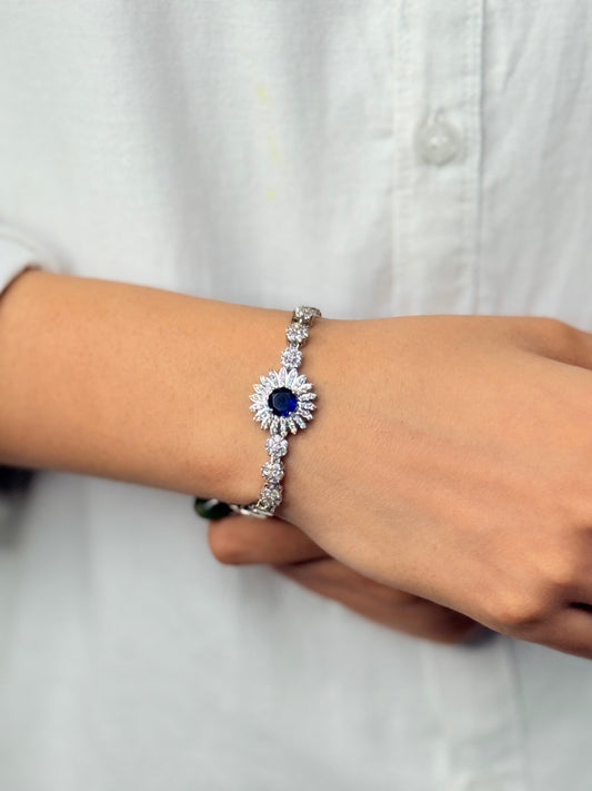 Blue Sapphire Elegance Silver Bracelet